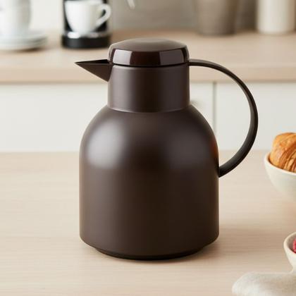 Imagem de Garrafa Térmica 1L Emsa Samba Quick Press Marrom Café Quente por 12H