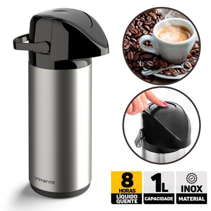 Imagem de Garrafa Térmica 1L Inox Para Café Água Chá Unitermi Verona