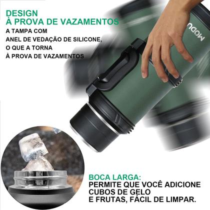 Imagem de Garrafa Térmica 2,5 Litros Quente Frio Com Aço Inoxidável Isolamento Térmico Café Suco Água Camping Academia Passeio Caminhada