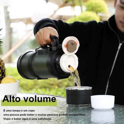 Imagem de Garrafa Térmica 2,5 Litros Quente Frio Com Aço Inoxidável Isolamento Térmico Café Suco Água Camping Academia Passeio Caminhada