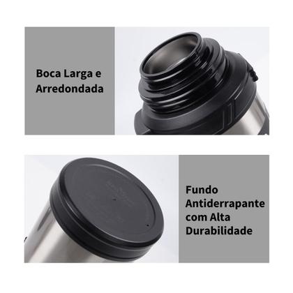 Imagem de Garrafa Térmica 2,5 Litros Quente Frio Com Aço Inoxidável Isolamento Térmico Café Suco Água Camping Academia Passeio Caminhada