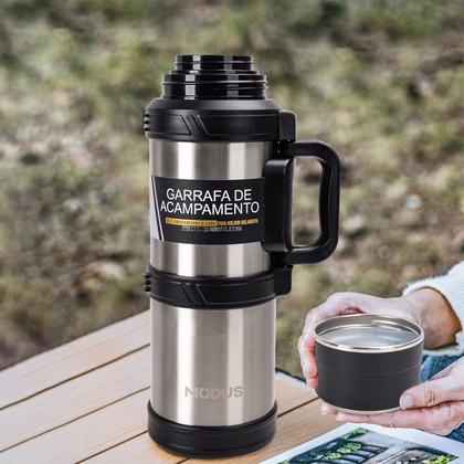 Imagem de Garrafa Térmica 2,5 Litros Quente Frio Com Aço Inoxidável Isolamento Térmico Café Suco Água Camping Academia Passeio Caminhada