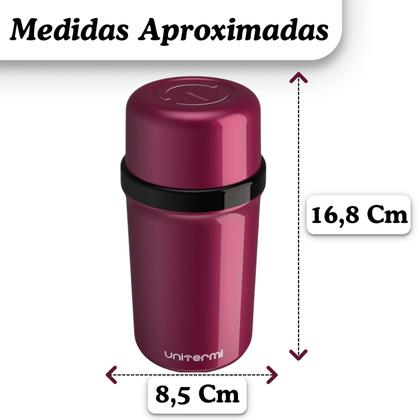 Imagem de Garrafa Térmica 250ml Fano Rosa Café Chá Suco Água Unitermi