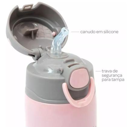 Imagem de Garrafa Térmica 400 ML Parede Dupla Gumy Rosa Buba