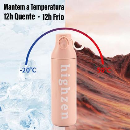 Imagem de Garrafa Térmica 500ml de Café Água Suco Parede Dupla A Vácuo Inox Camping Academia Passeio Caminhada Portátil