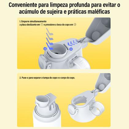 Imagem de Garrafa Térmica 500ml de Café Água Suco Parede Dupla A Vácuo Inox Camping Academia Passeio Caminhada Portátil