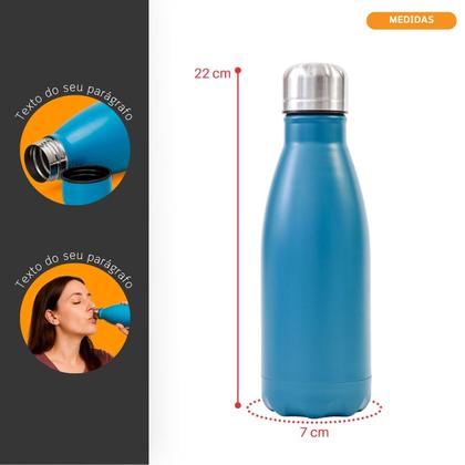 Imagem de Garrafa Térmica 500ml Inox Parede Dupla com Tampa  Mantém Temperatura Antivazamento