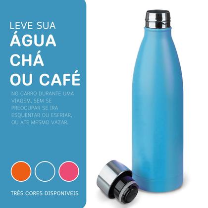 Imagem de Garrafa Térmica 500ml Inox Parede Dupla com Tampa  Mantém Temperatura Antivazamento