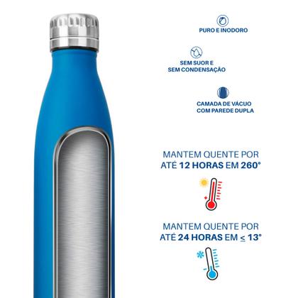 Imagem de Garrafa Térmica 500ml Inox Parede Dupla com Tampa  Mantém Temperatura Antivazamento