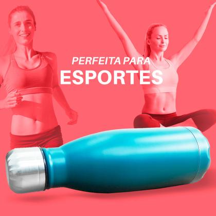 Imagem de Garrafa Térmica 500ml Inox Parede Dupla com Tampa  Mantém Temperatura Antivazamento