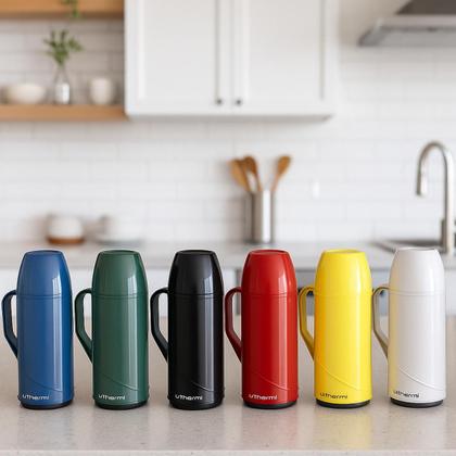Imagem de Garrafa Térmica 500ML Roma Unitermi Garrafinha Pequena Ampola vidro Café Chá Suco Tereré Chimarrão