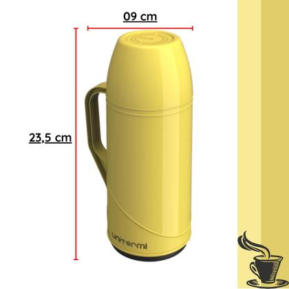 Imagem de Garrafa Térmica 500ML Roma Unitermi Garrafinha Pequena Ampola vidro Café Chá Suco Tereré Chimarrão