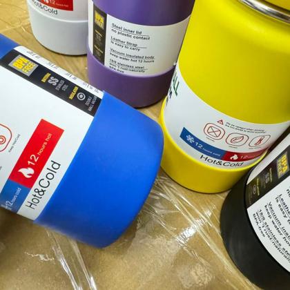 Imagem de Garrafa Térmica 600ml Aço Inox com Protetor de Silicone TR-002