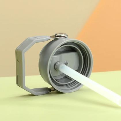 Imagem de Garrafa Térmica 650 ML Parede Dupla Em Inox e Bico Flip C/ Canudo