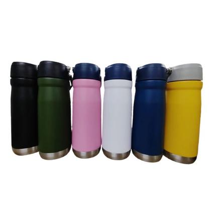 Imagem de Garrafa Térmica 650 ML Parede Dupla Em Inox e Bico Flip C/ Canudo