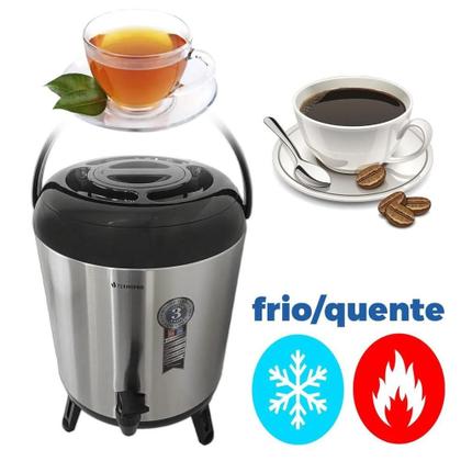 Imagem de Garrafa térmica 8l inox para café leite e água quente frio hotel luxo