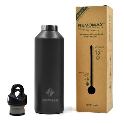 Imagem de Garrafa Térmica 950 ml Revomax Parede Dupla Café Suco Água Academia Passeio Caminhada Original Aço Inox Tampa a Vácuo