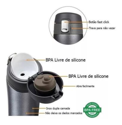 Imagem de Garrafa Termica A Vacuo Conserva Agua Suco Café várias cores