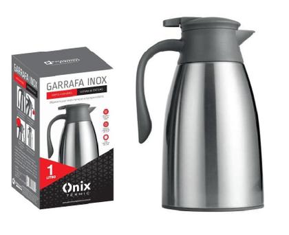 Imagem de Garrafa Térmica Aço Inox Bule com Gatilho 1 Litro