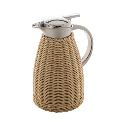 Imagem de Garrafa Térmica Aço Inox C/ Rattan Plástico Bege 1,5l