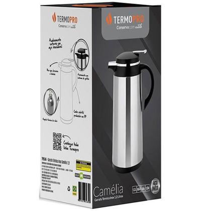 Imagem de Garrafa Termica AÇO INOX Camelia Preto 1L Termopro TP6546