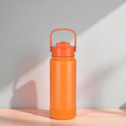 Imagem de Garrafa Térmica Aço Inox Com Canudo+ Base da Mesma Cor 1200ml/1000ml/800ml/600ml/350ml