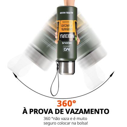 Imagem de Garrafa Térmica Água Café Suco Aço Inox 1L ou 1,5L Com Bolsa de Transporte Academia Passeio Caminhada Camping Bebida Quente Gelada