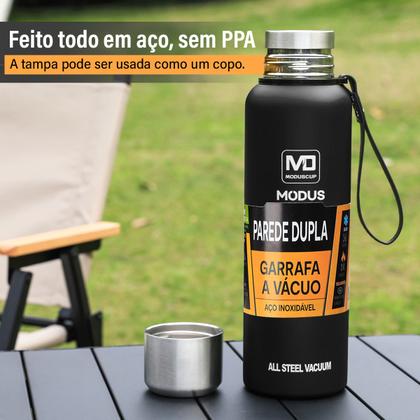 Imagem de Garrafa Térmica Água Café Suco Aço Inox 1L ou 1,5L Com Bolsa de Transporte Academia Passeio Caminhada Camping Bebida Quente Gelada
