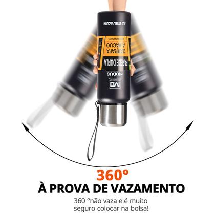 Imagem de Garrafa Térmica Água Café Suco Aço Inox 1L ou 1,5L Com Bolsa de Transporte Academia Passeio Caminhada Camping Bebida Quente Gelada