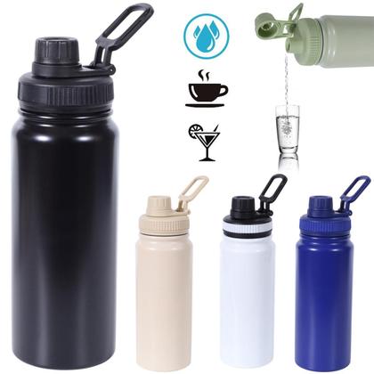 Imagem de Garrafa Térmica Água Squeeze Inox Academia Quente Frio 600Ml