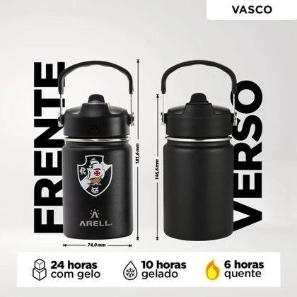 Imagem de Garrafa Térmica Arell A Vácuo Com Alça Portatil Times 355ml