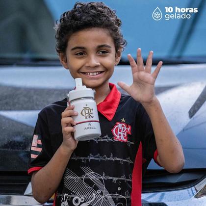 Imagem de Garrafa Térmica Arell Flamengo Straw Flask Com Alça 355ml