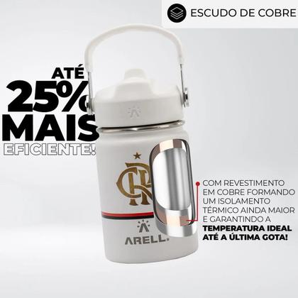 Imagem de Garrafa Térmica Arell Flamengo Straw Flask Com Alça 355ml