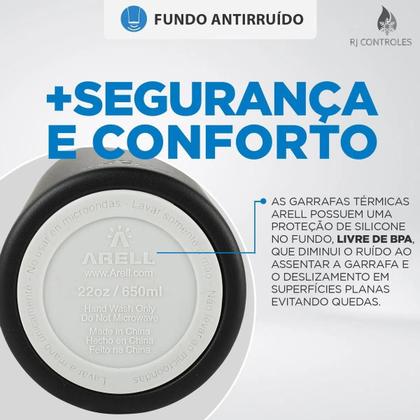 Imagem de Garrafa Térmica Arell Straw Flask 650ml com Kit Protetor RJC