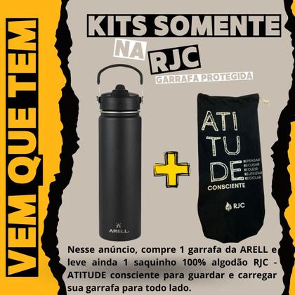 Imagem de Garrafa Térmica Arell Straw Flask 650ml com Kit Protetor RJC