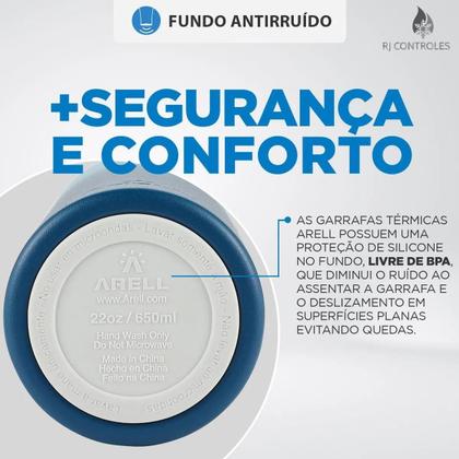 Imagem de Garrafa Térmica Arell Straw Flask 650ml com Kit Protetor RJC