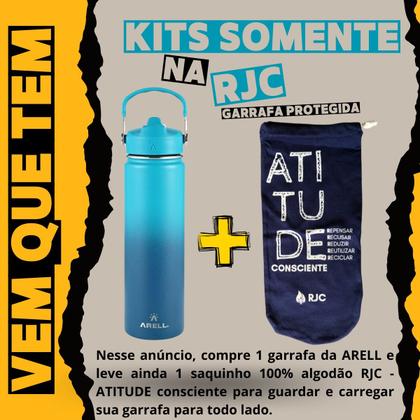 Imagem de Garrafa Térmica Arell Straw Flask 650ml com Kit Protetor RJC