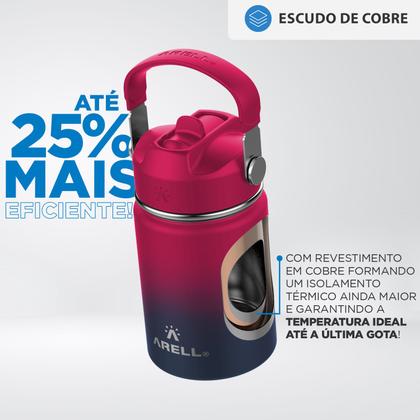 Imagem de Garrafa Térmica Arell Straw Flask Para Esporte Fitness 355ml