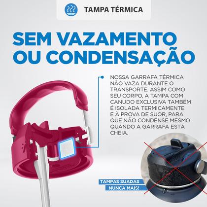 Imagem de Garrafa Térmica Arell Straw Flask Para Esporte Fitness 355ml