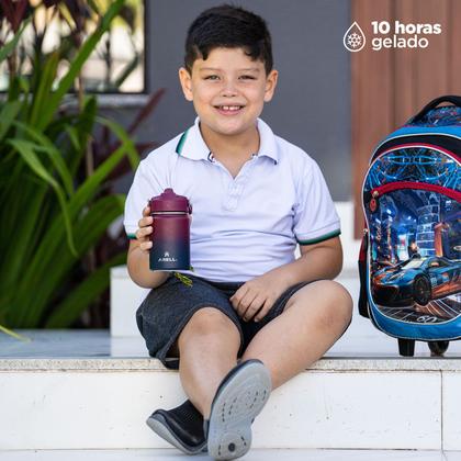 Imagem de Garrafa Térmica Arell Straw Flask Para Esporte Fitness 355ml