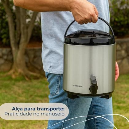 Imagem de Garrafa Térmica Botijão Palace Inox 6L com Torneira Soprano