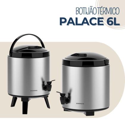 Imagem de Garrafa Térmica Botijão Palace Inox 6L com Torneira Soprano