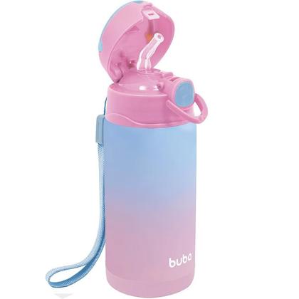 Imagem de Garrafa Térmica Buba Parede Dupla com Canudo Rosa 400ml