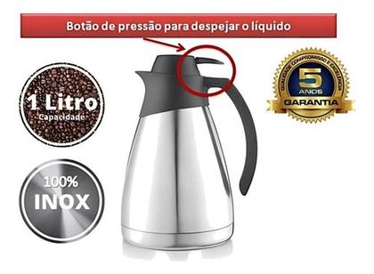 Imagem de Garrafa Térmica Bule Acolher 100% Inox 1l Sanremo Café