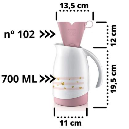 Imagem de Garrafa Térmica Bule Com Suporte Para Filtro 700ml - Sanremo