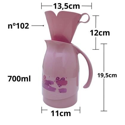 Imagem de Garrafa Térmica Bule Com Suporte Para Filtro 700ml - Sanremo