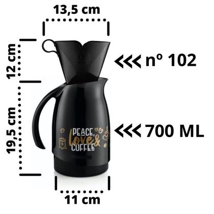 Imagem de Garrafa Térmica Bule Com Suporte Para Filtro 700ml - Sanremo