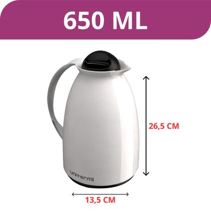 Imagem de Garrafa Térmica Bule Florença 650ml Branca Café Chá Unitermi