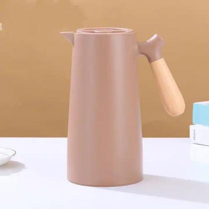 Imagem de Garrafa Térmica Cabo Madeira Para Café Leite Chá 1litro