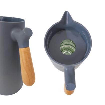 Imagem de Garrafa Térmica Cabo Madeira Para Café Leite Chá 1litro